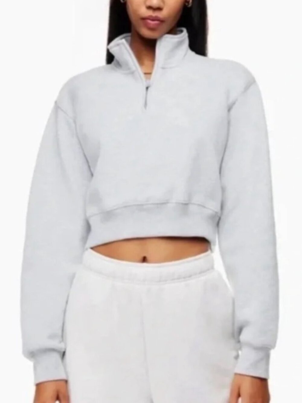 TNA Airy Quarter Zip Crop Sweatshirt
